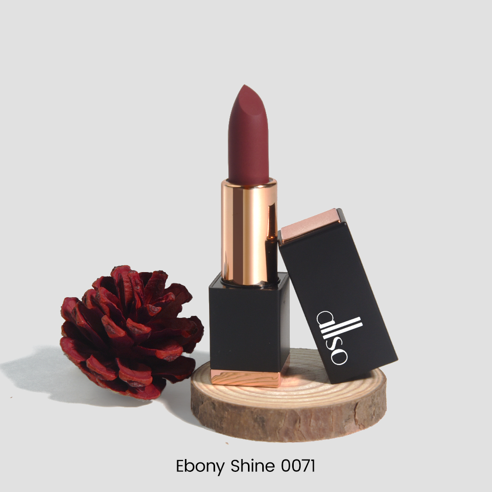 allso Bold Luxe High-Shine Lipstick, Ebony Shine